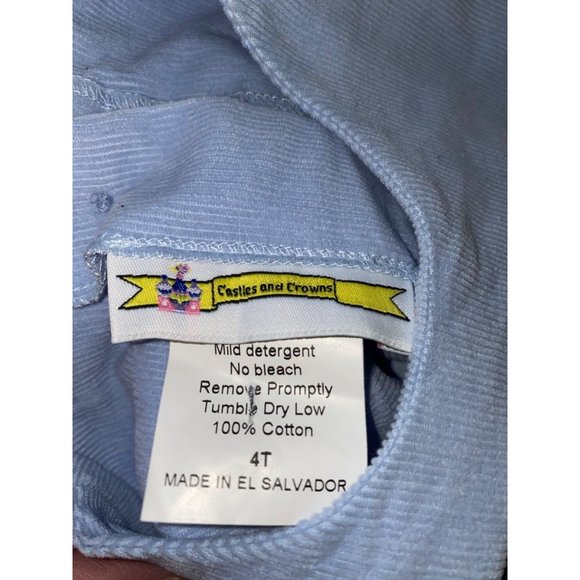 Castles & Crowns 4T NWT lavender blue/purple corduroy dress pink ribbon - Picture 4 of 4